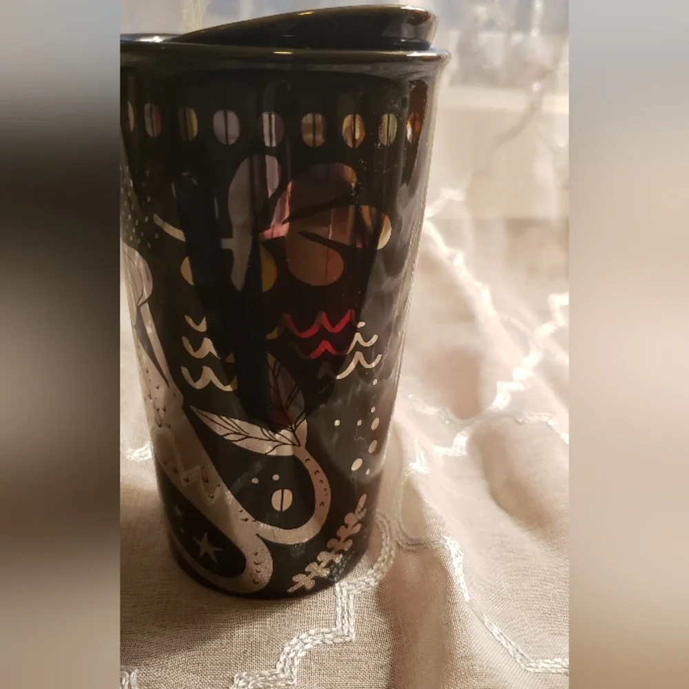 Starbucks 12 Oz. 2017 Anniversary Collection Siren Golden Mermaid Ceramic Tumble
